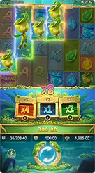 Mystical Spirits · Cek nilai taruhan, saldo, dan tombol pengatur putaran di bilah kontrol bawah.